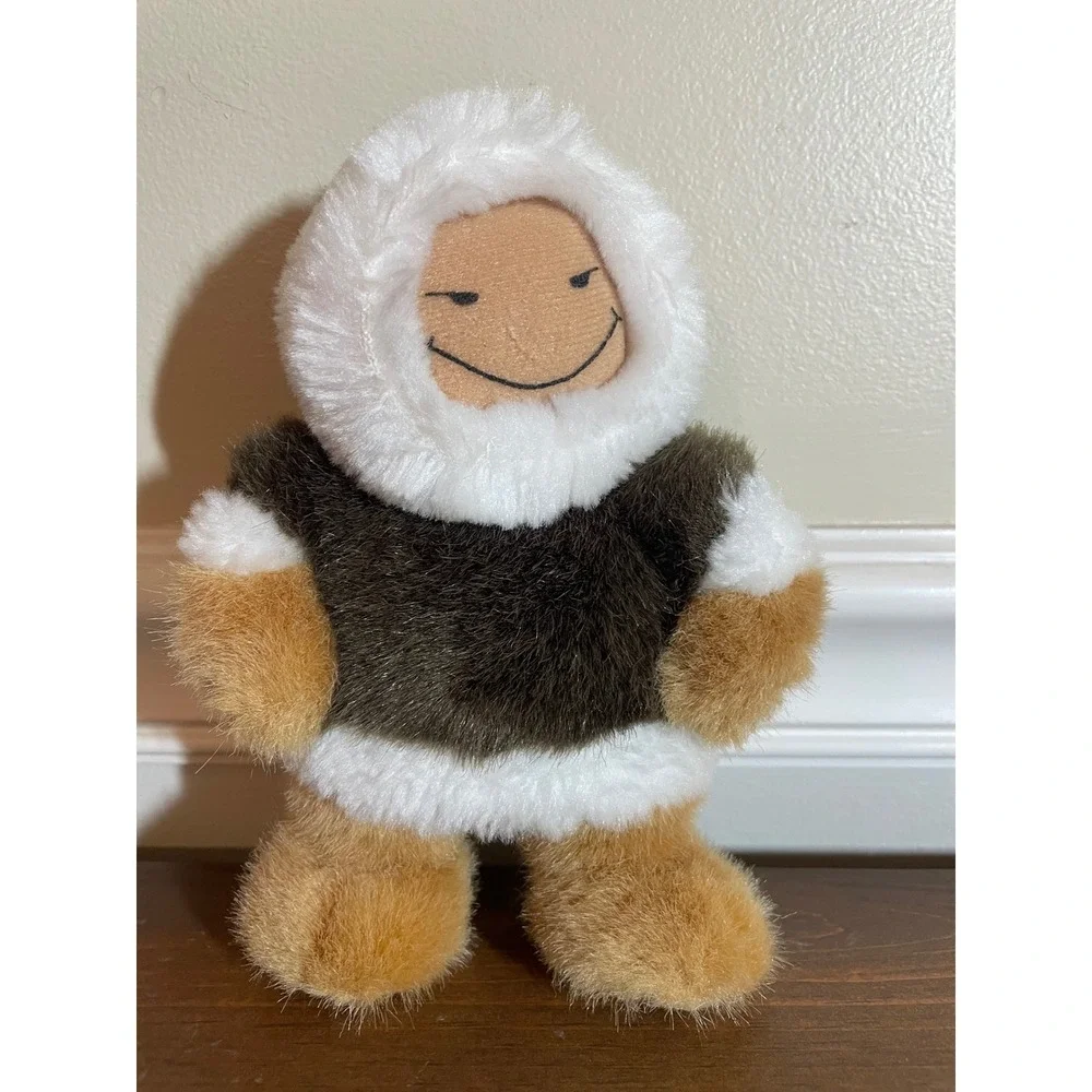 Vintage Kipmik Products Arctic Boy Plush Faux Fur Souvenir Doll eskimo